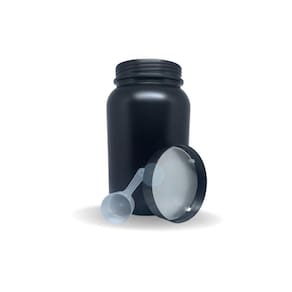 3 Potes Para Suplemento Vazio Preto 3.600Ml + Tampa E Scoop