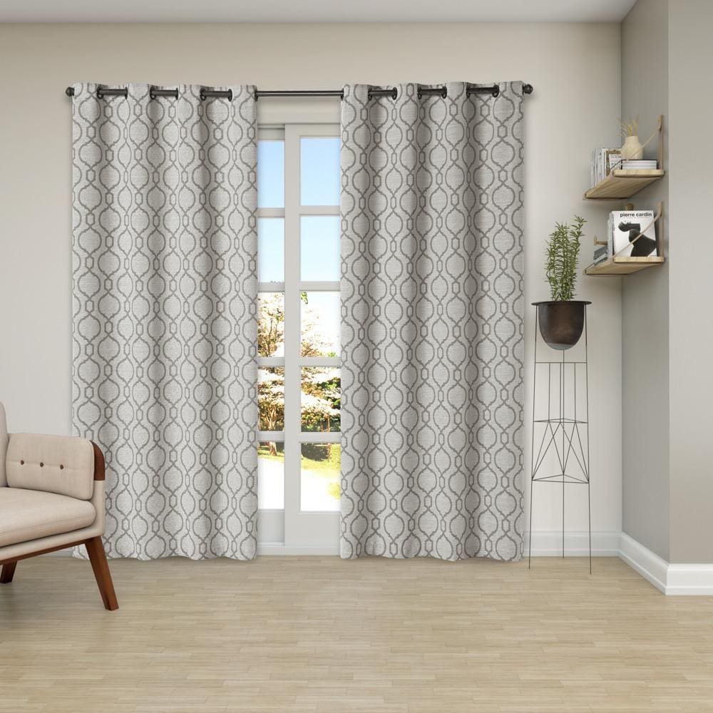 Cortina Rústica Capri Estampada 2,70 M X 2,30 M - Cinza
