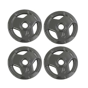 Kit 4 Anilhas Sport 4 Kg Emborrachada Preto