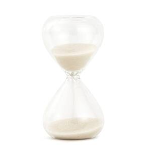 Ampulheta Decorativa em Vidro Areia Branca 3 Minutos 8cm 18336M Mart