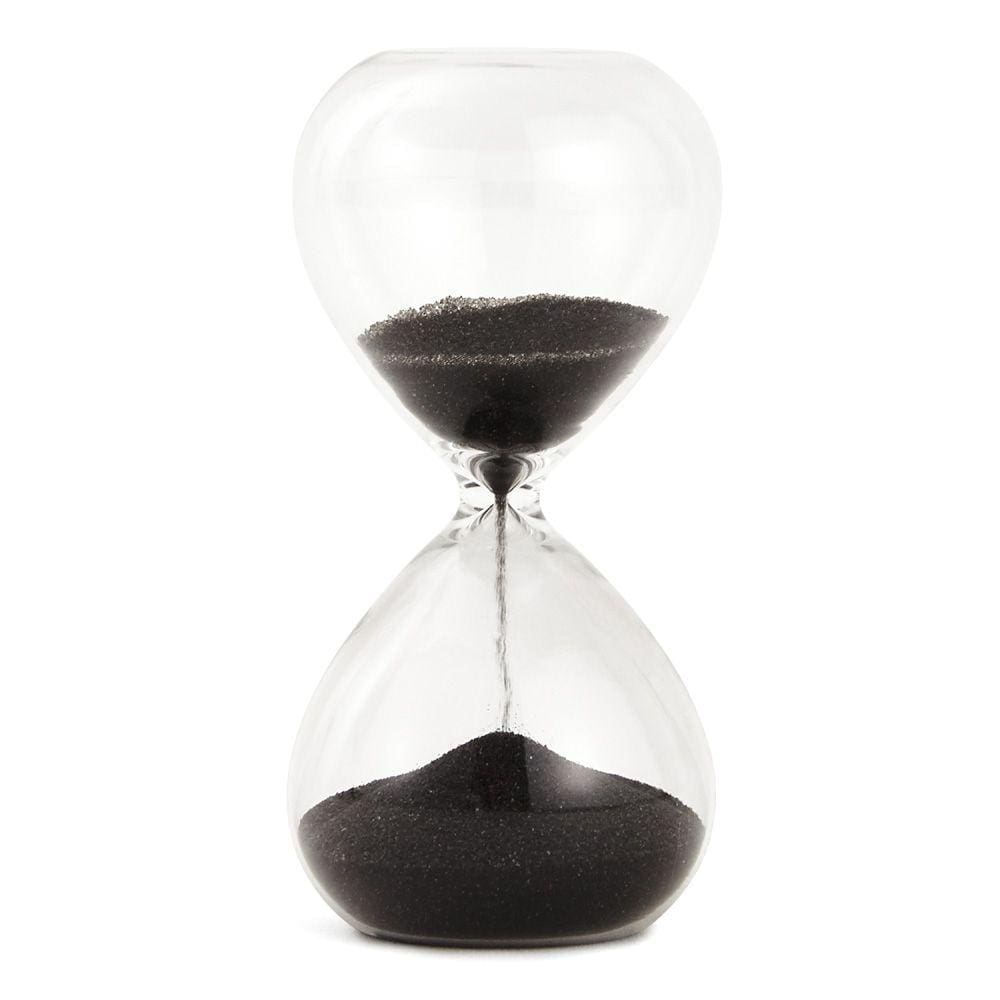 Ampulheta Decorativa em Vidro Areia Preta 5 Minutos 10cm 18739G Mart