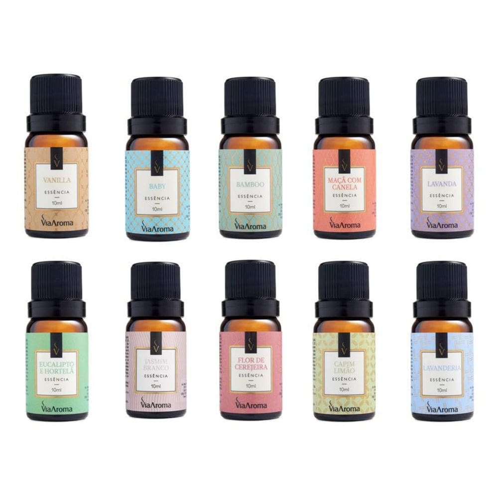 Kit 10 Essencias 10 Ml Cada Via Aroma