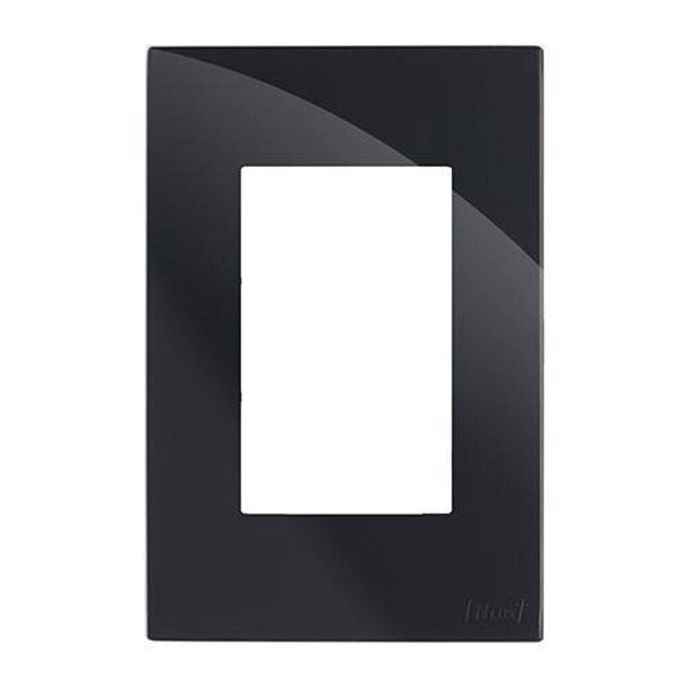 Placa Para 3 Modulos Com Suporte 4X2 - Recta Black Gloss
