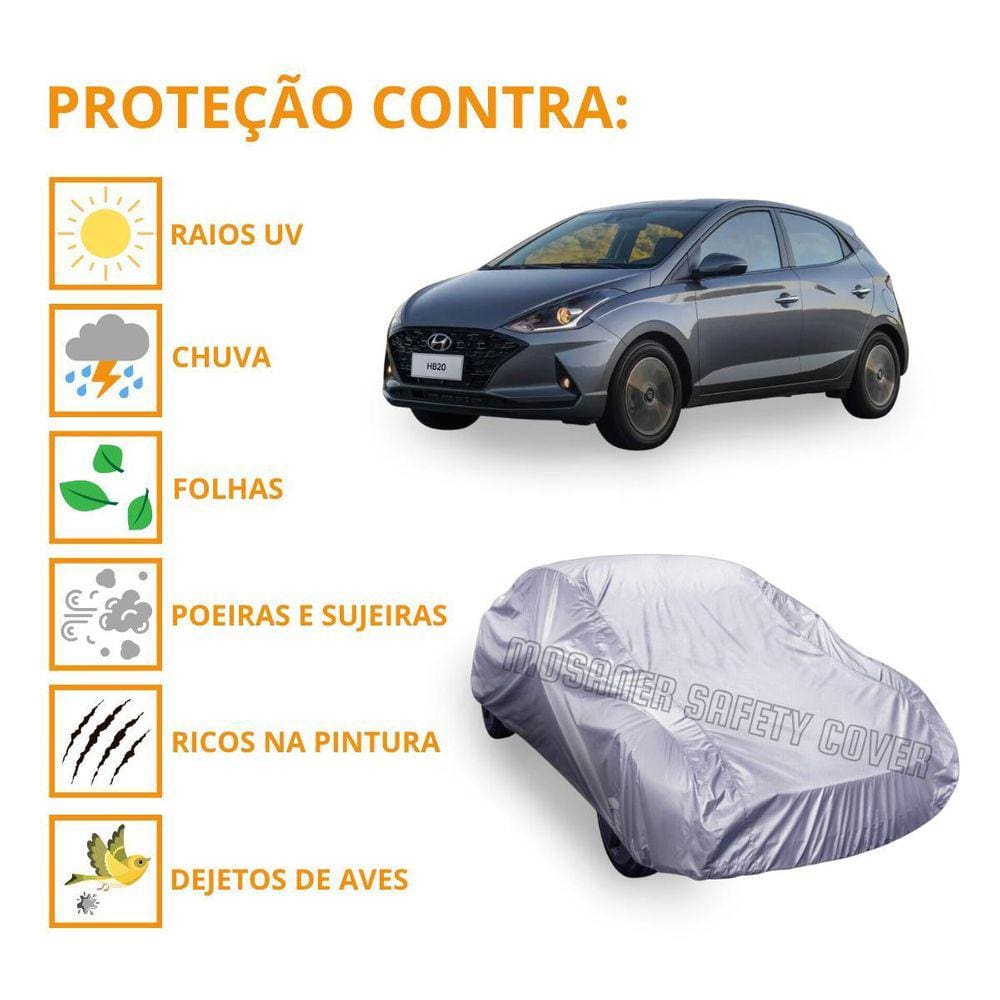 Capa Cobrir Carro Hyundai Hb20 Hatch Proteção Impermeável