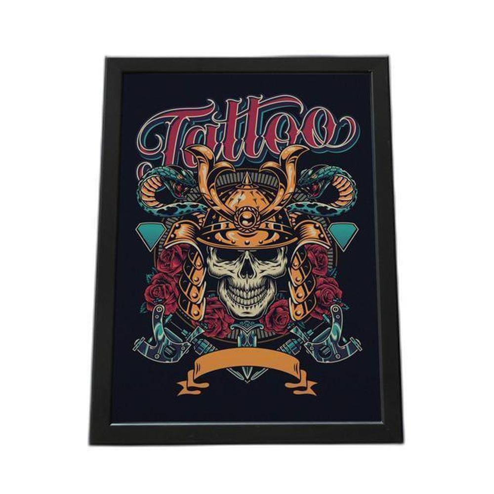 Quadro Com Moldura Tattoo Caveira