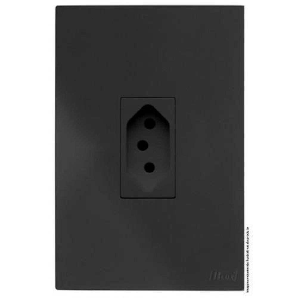 Cj Tomada 10A Vertical 4X2 - Recta Home Grafite Satin Fosco
