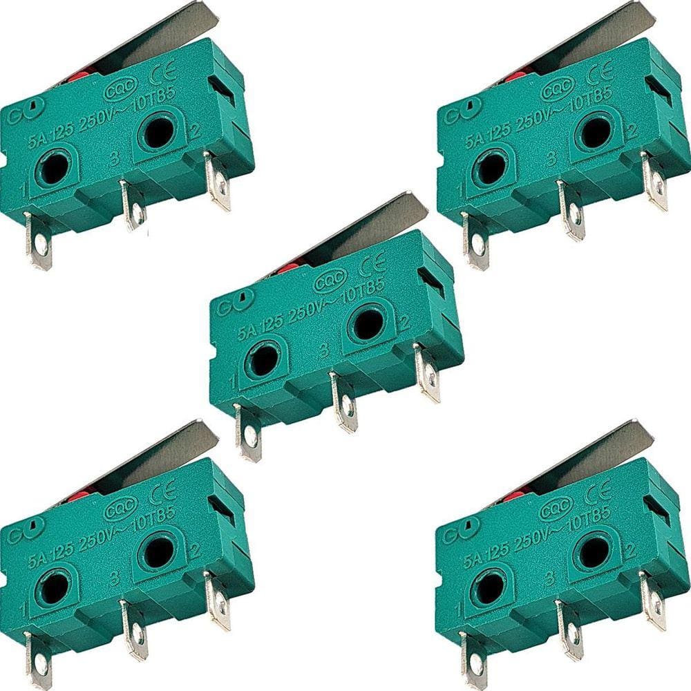 5 Chave Micro Switch 10T85 5A 125 250V Com Haste Clique Reta