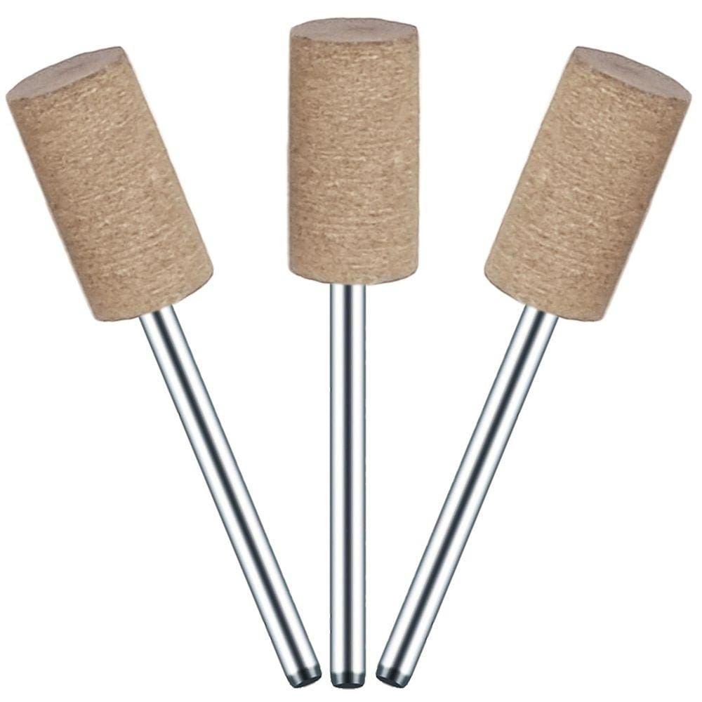 Kit 3 Ponta Montada 10Mm X 3Mm Couro Polir Micro Retífica