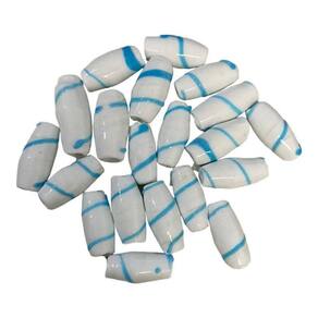 Kit 7 Firmas Azeitona 35X15Mm Branca E Azul Cl Murano Guias