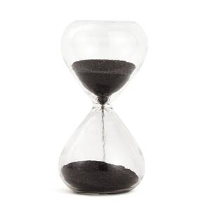 Ampulheta Decorativa em Vidro Areia Preta 3 Minutos 8cm 18739M Mart