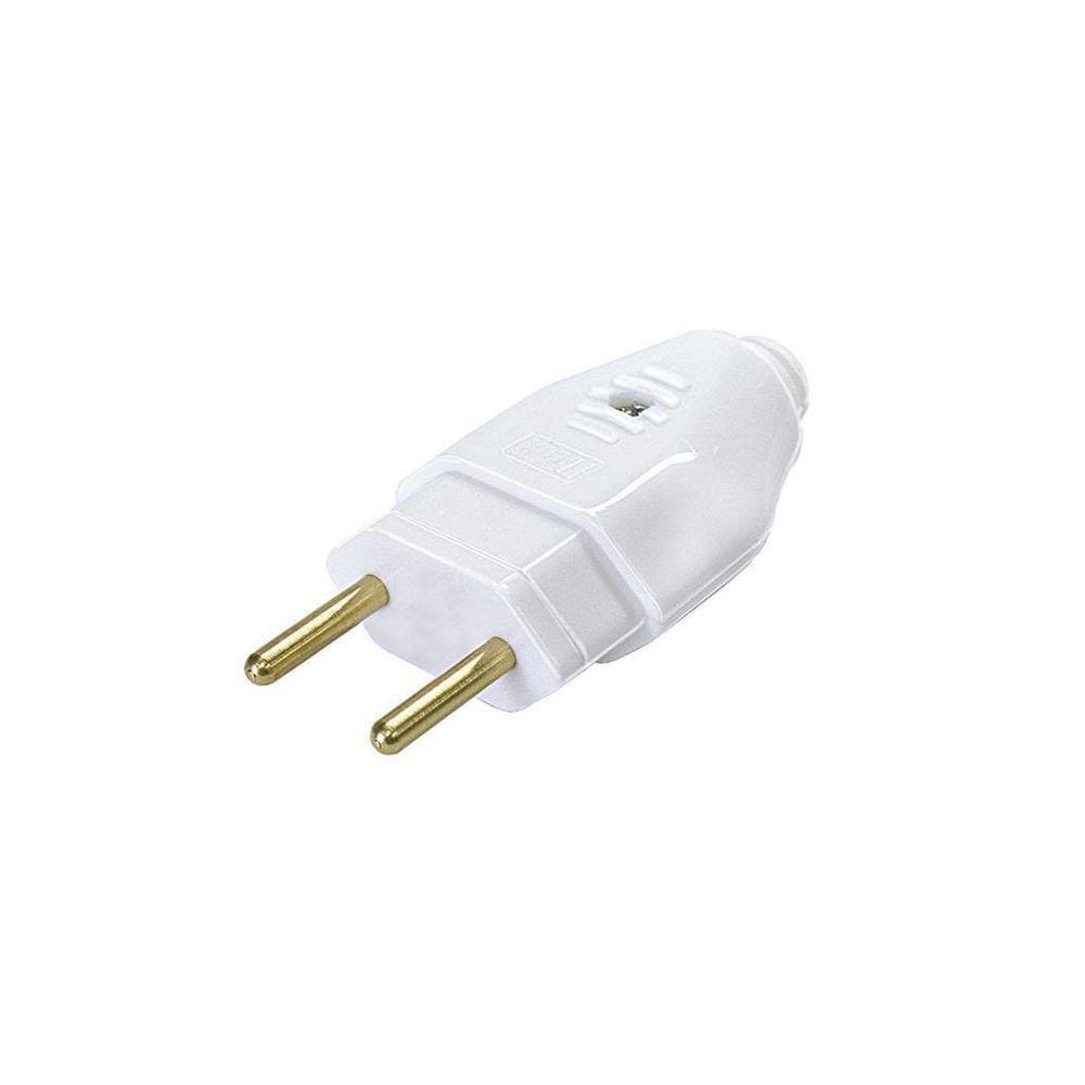 Plugue 180º 2P 10A - Blux Branco