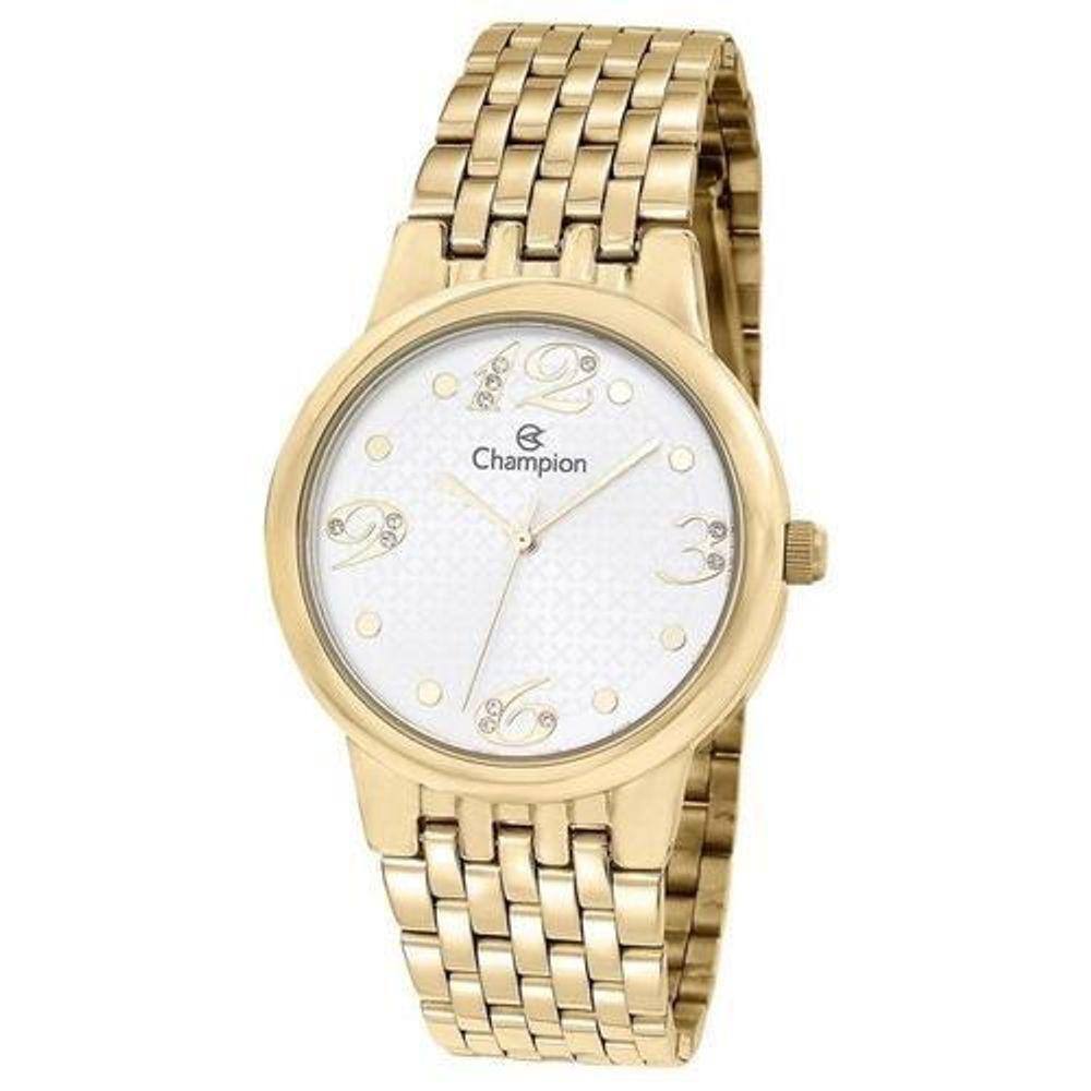 Relógio Feminino Dourado Champion Prova D`Água