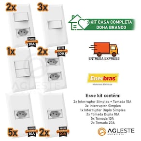 Kit 15 Peças Casa Completa 4X2 - Doha Branco - Enerbras
