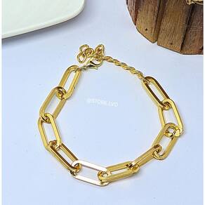 Pulseira Bracelete Corrente Elos Grosso quadrado Grande Folheado Ouro Dourado Prata Inspiração Blogueira Luxo