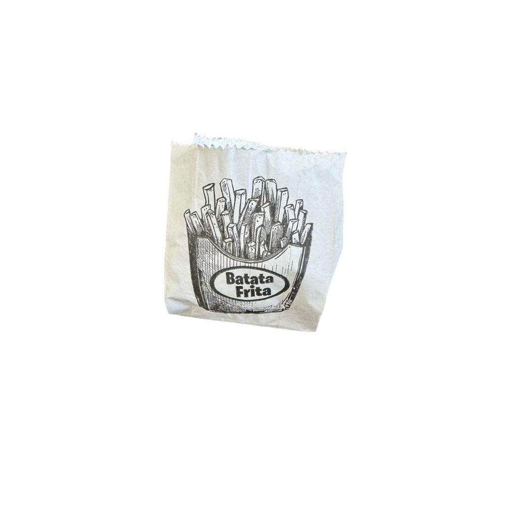 Saquinho Papel Branco Batata Frita Pequeno 8X10Cm- 500Un