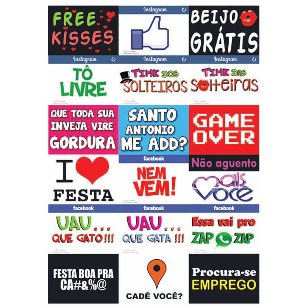 Adesivo Plaquinhas de Festas - 18 Unidades