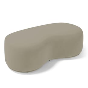 Puff Decorativo Living Aisha Orgânico 02 Lugares Suede Bege - Desk Design