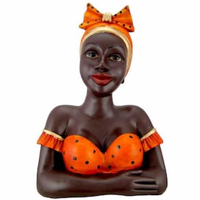 Boneca Namoradeira Grande Com Laço No Cabelo - Laranja