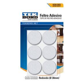Feltro Adesivo Redondo 30Mm Branco Tek Bond