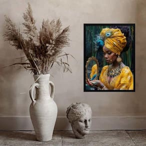 Quadro Decorativo Oxum- Espelho 24X18Cm - Com Vidro