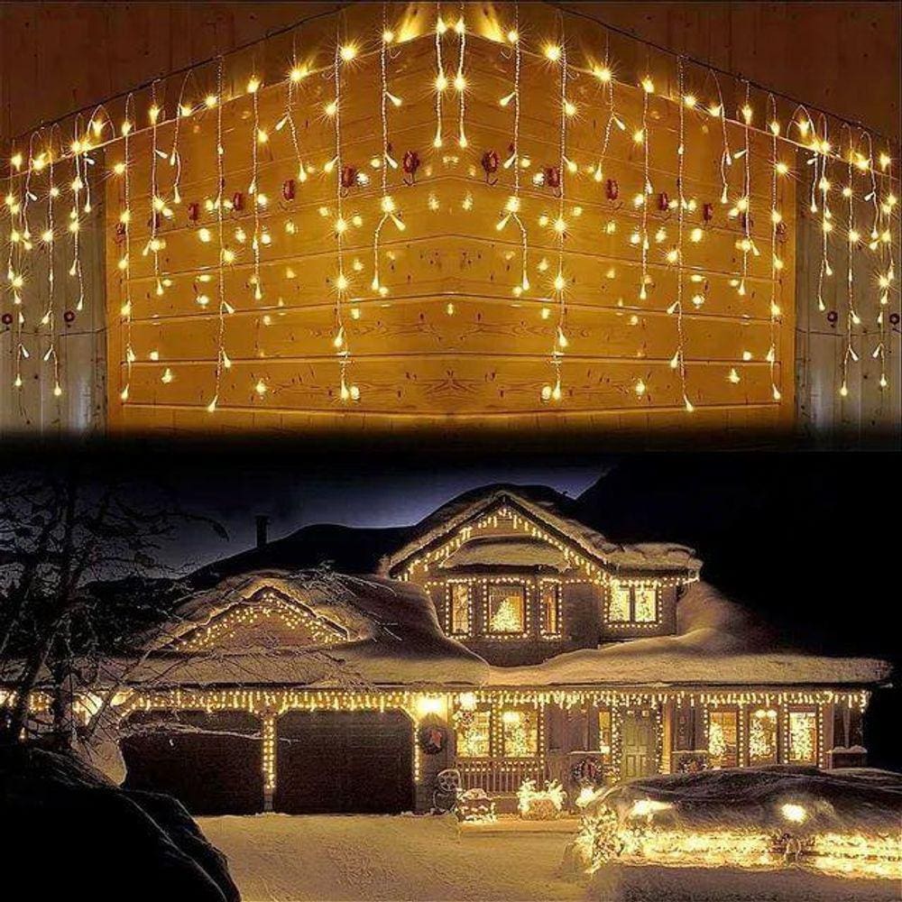 Cascata Natalina 400 LED Warm Branco 10m -