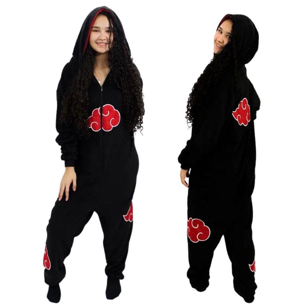 Macacão Kigurumi Akatsuki Naruto Pijama Roupa Fantasia Inverno Oficial VIZ