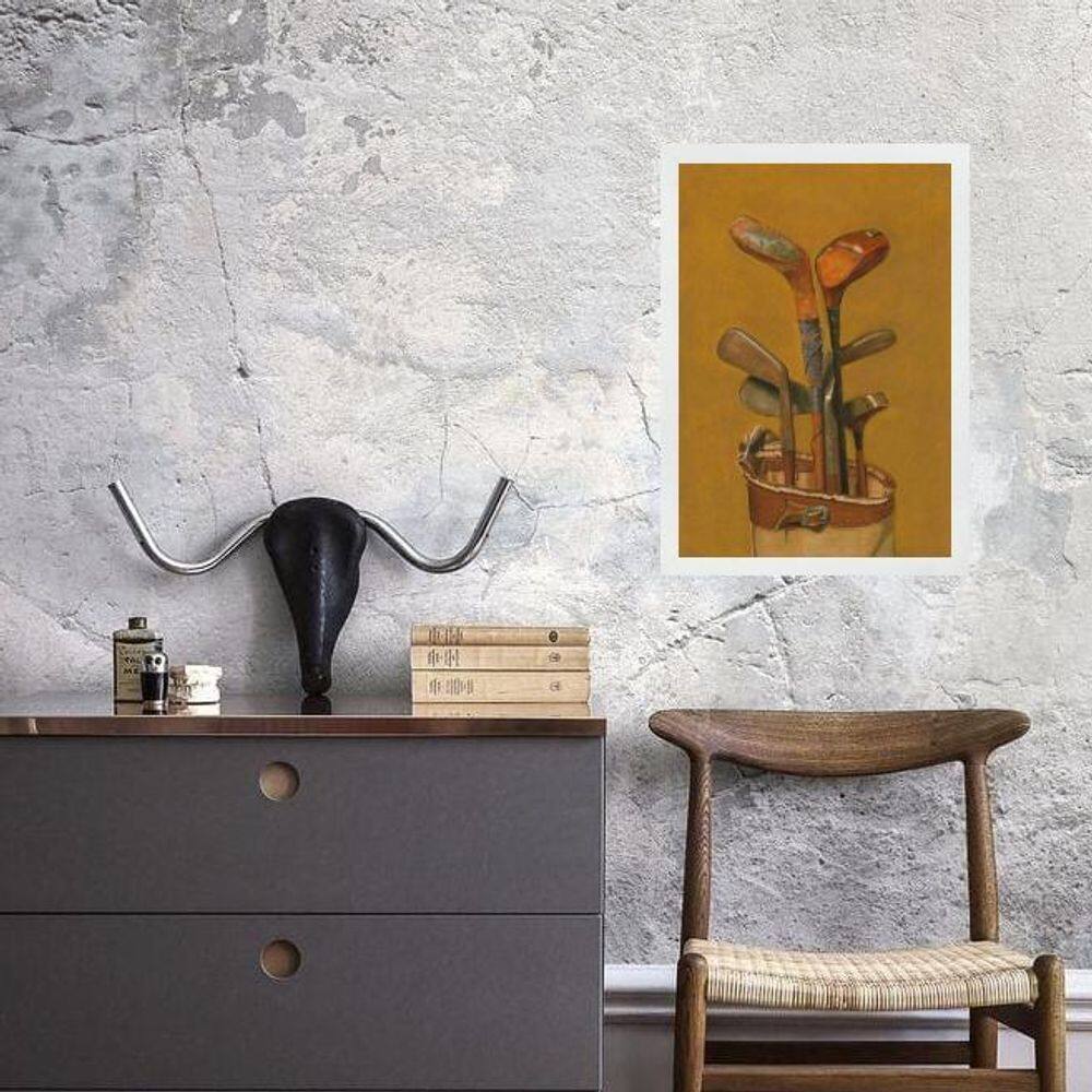 Quadro Tacos De Golf Vintage 24X18Cm