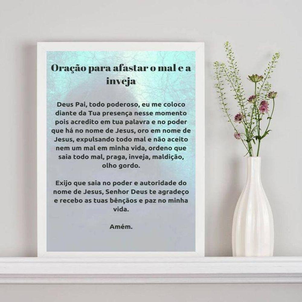 Quadro Oração Contra A Inveja 45X34Cm