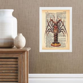 Quadro Casa De Praia- Lagosta 33X24Cm - Com Vidro
