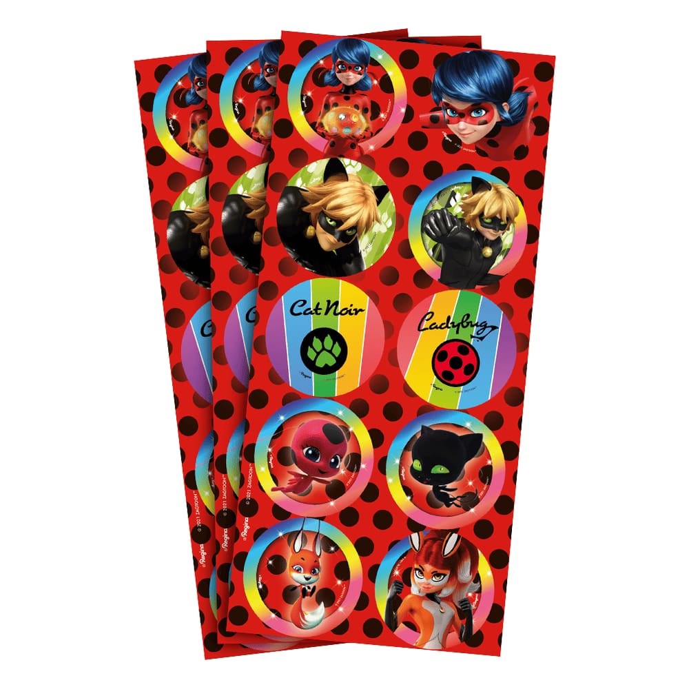 Adesivo Redondo para Lembrancinha Ladybug Core - 30 Un.
