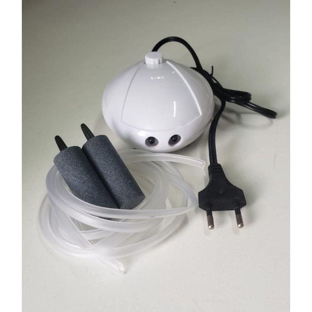 Compressor De Ar Aquário Mb 102 220V 2 Pedra 2 Mangueira