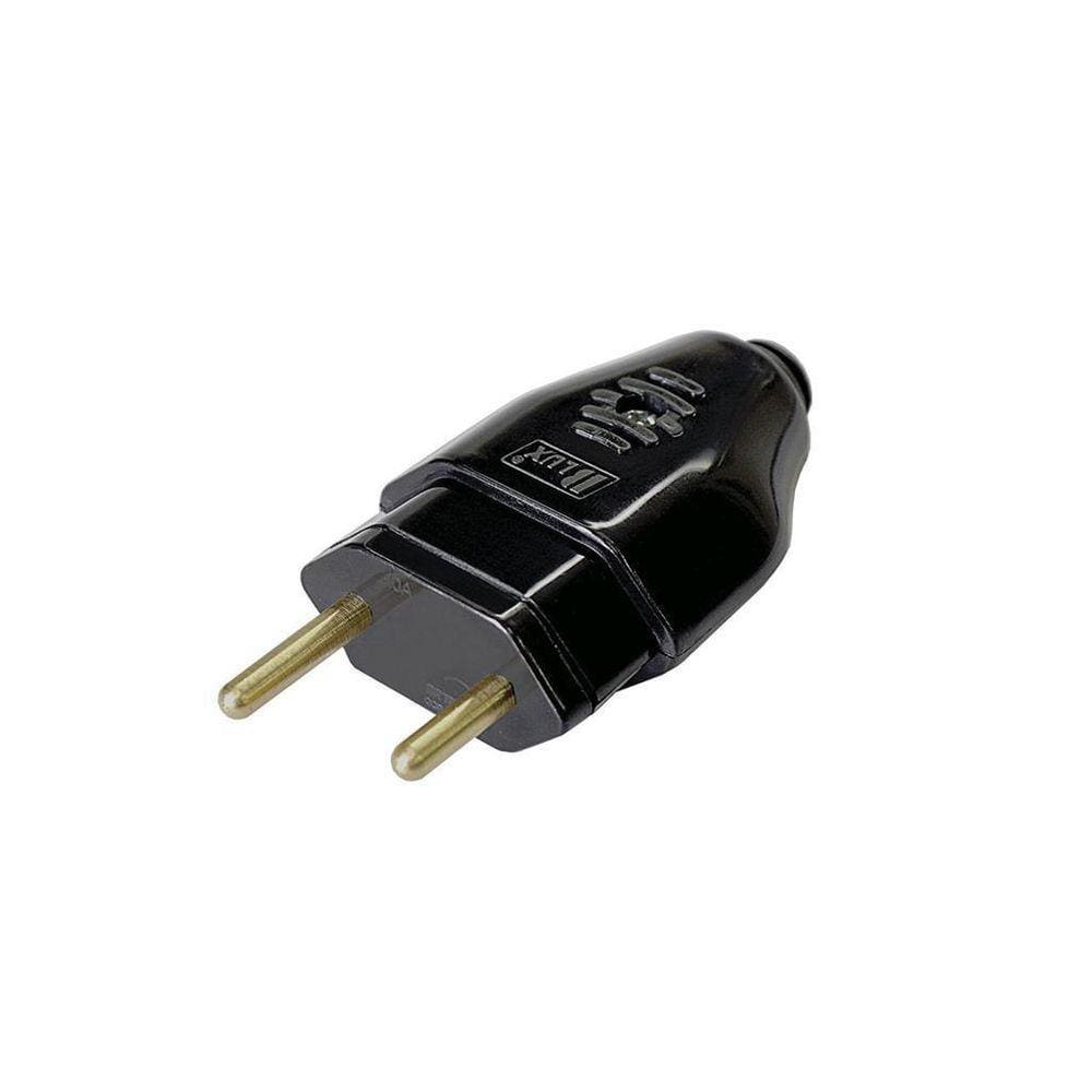 Plugue 180º 2P 20A - Blux Preto