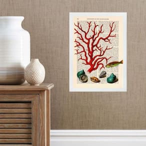 Quadro Casa De Praia - Coral Vintage 33X24Cm