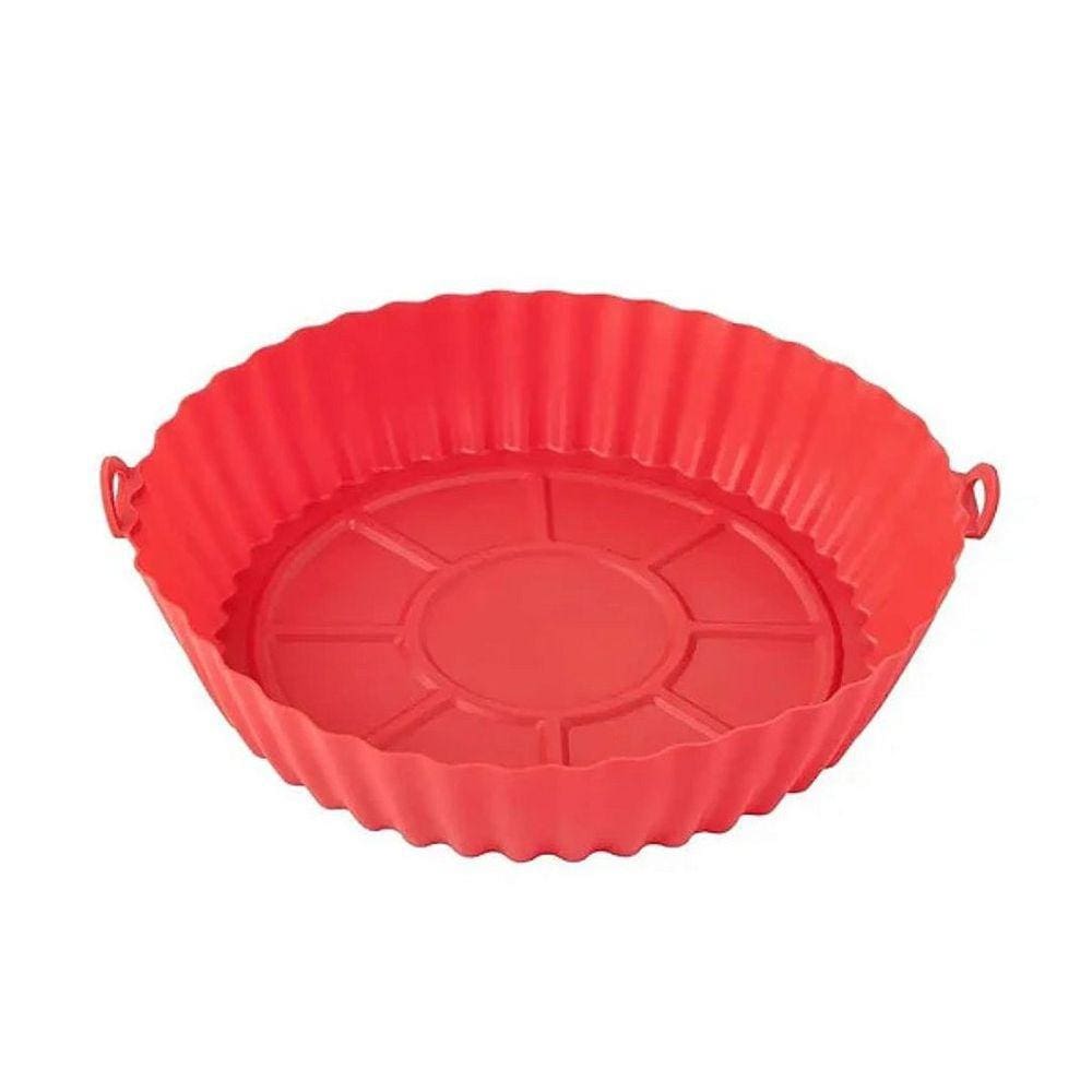 Forma de Silicone Redonda Para Air Fryer 17cm Vermelho – Quality House