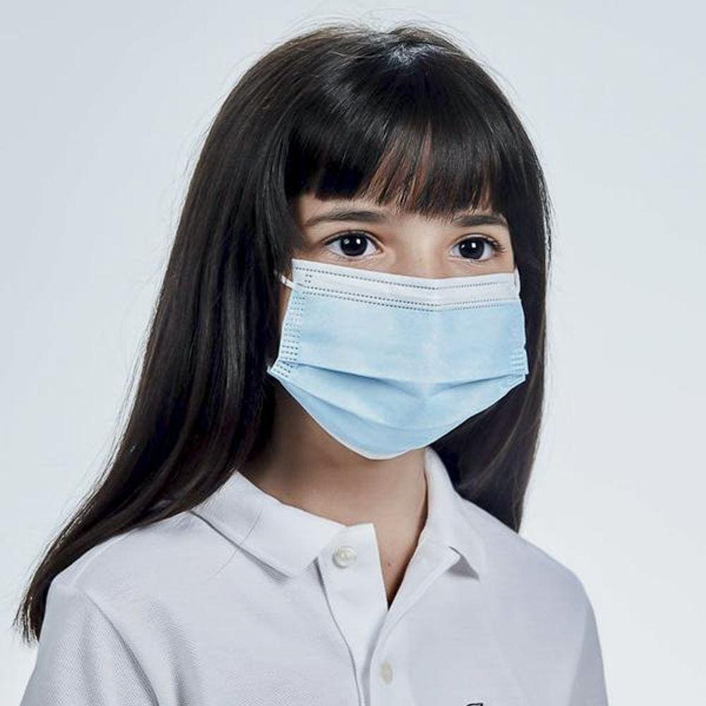 Máscara Azul Azulmed Infantil Descartável 50 Unidades