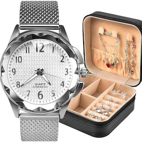 Relogio Feminino Prova Dagua + Pulseira + Colar + Brincos
