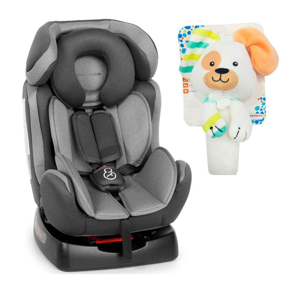 Cadeirinha Auto Luli Grafite 25kg | 5 Pontos Segurança | Reclinável | Lavável | INMETRO | + Buzininha Cachorrinho