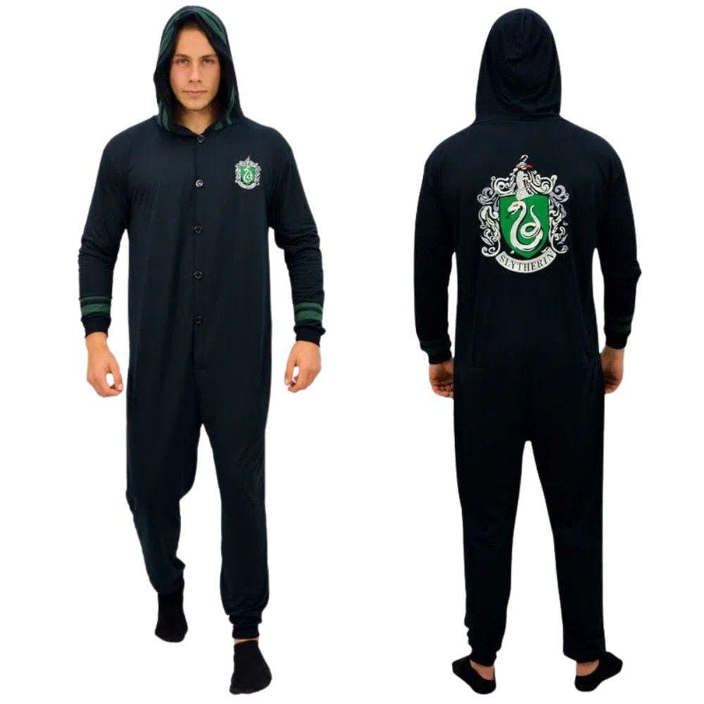 Harry Potter Sonserina Slytherin Kigurumi Macacão Pijama Roupa Fantasia Cosplay Verão Oficial Warner Bros