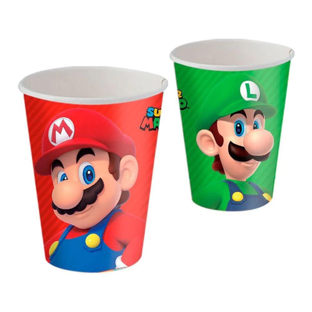 Copo de Papel Descartável Super Mario - 08 unidades