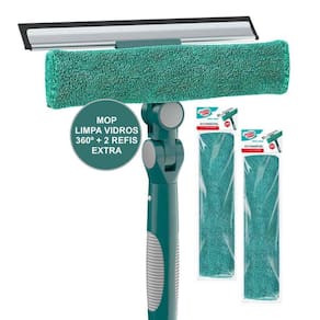 Kit Limpa Vidros Flash Limp Extensivel 360 Cabo 164Cm
