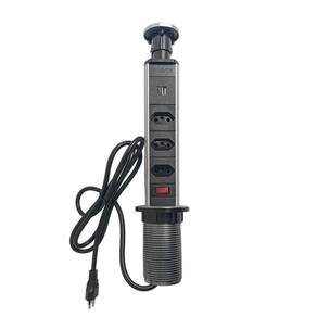 Torre Multiplug3 Tomada e USB de Embutir Bancada Retrátil