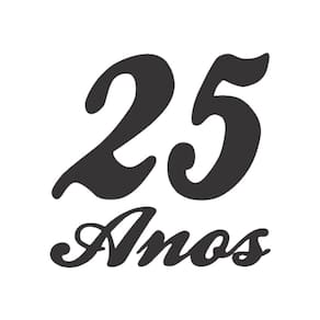 Adesivo para Balão 25 Anos - Preto