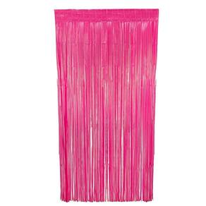 Cortina Fitas Metalizadas Pink Neon - 1x2 Metros