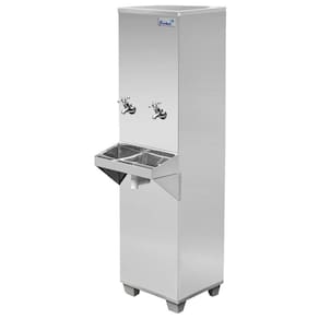 Bebedouro Industrial Inox Coluna 25 Litros 2 Torneiras Ra25 Com Filtro 127V Frisbel