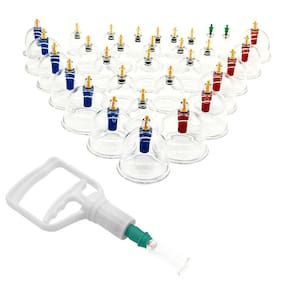 Kit 32 Ventosas Terapêuticas Muscular com Bomba Extensor