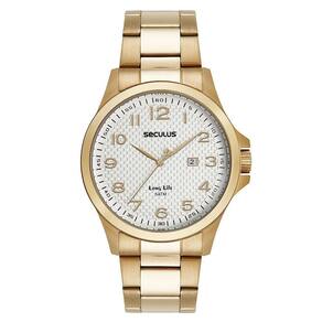Relógio Seculus Masculino Ref: 44152Gpsvda3 Casual Dourado