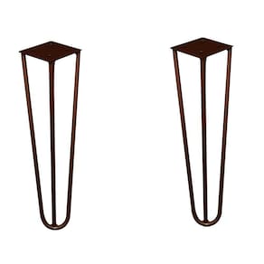 Kit 2 Pés De Metal 30 Cm Mesa De Canto Rack E Puffs Bronze