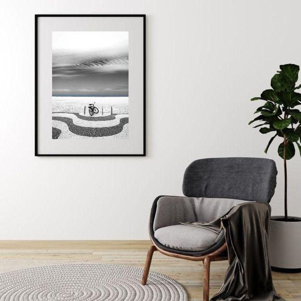 Quadro Foto Bicicleta Praia Copacabana - 60X48Cm