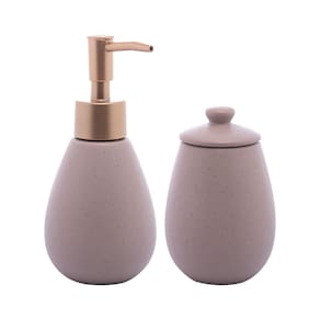 Conjunto 2 Peças para Banheiro de Cerâmica Granilite Nude - Wolff