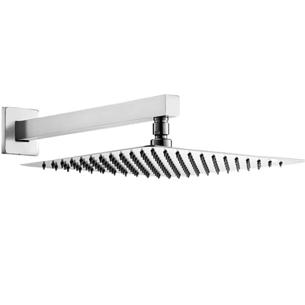 Ducha Chuveiro Quadrado 20x20 Metal Inox + Braço 40 cm FC-09